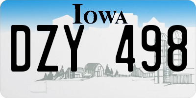 IA license plate DZY498