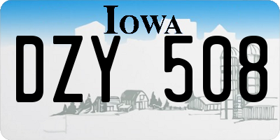 IA license plate DZY508