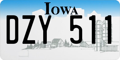 IA license plate DZY511