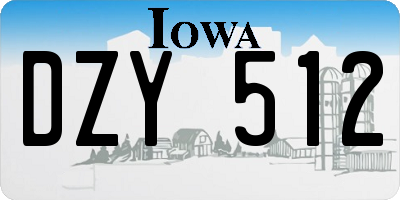 IA license plate DZY512