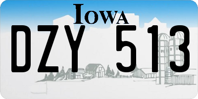 IA license plate DZY513