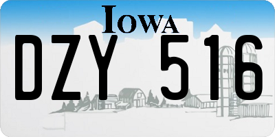 IA license plate DZY516