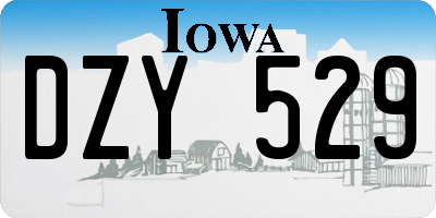 IA license plate DZY529