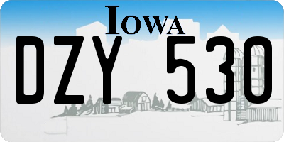 IA license plate DZY530