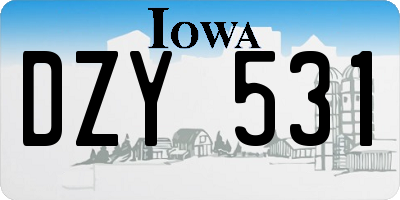 IA license plate DZY531