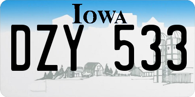 IA license plate DZY533