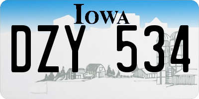 IA license plate DZY534