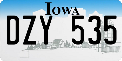 IA license plate DZY535