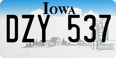 IA license plate DZY537