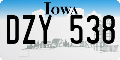 IA license plate DZY538