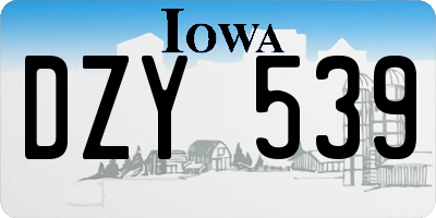 IA license plate DZY539