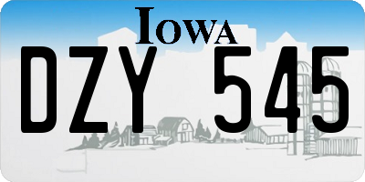 IA license plate DZY545