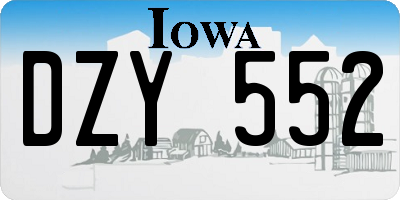 IA license plate DZY552