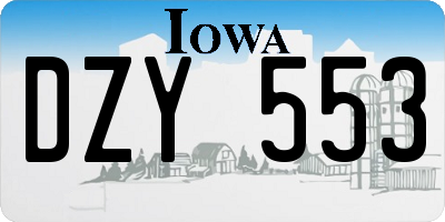 IA license plate DZY553