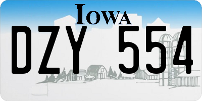 IA license plate DZY554