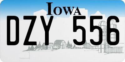 IA license plate DZY556