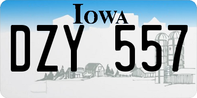 IA license plate DZY557