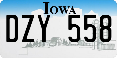 IA license plate DZY558