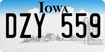 IA license plate DZY559