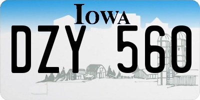 IA license plate DZY560