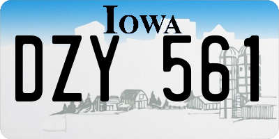 IA license plate DZY561