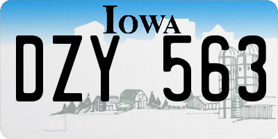 IA license plate DZY563