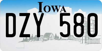 IA license plate DZY580