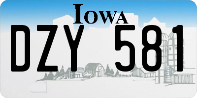 IA license plate DZY581