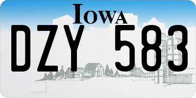 IA license plate DZY583