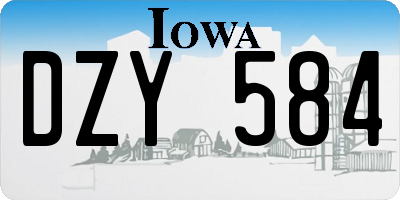 IA license plate DZY584