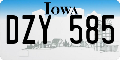 IA license plate DZY585