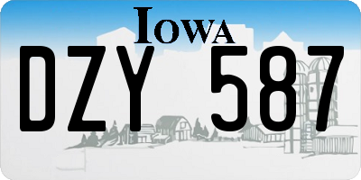 IA license plate DZY587