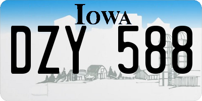 IA license plate DZY588