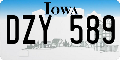 IA license plate DZY589