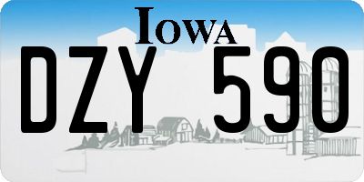 IA license plate DZY590