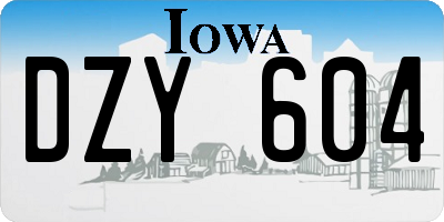 IA license plate DZY604