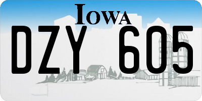 IA license plate DZY605