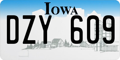 IA license plate DZY609