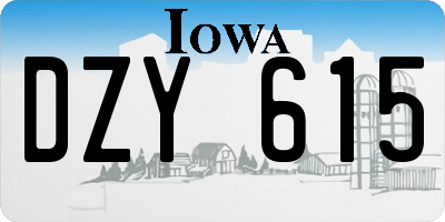 IA license plate DZY615