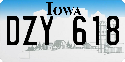 IA license plate DZY618