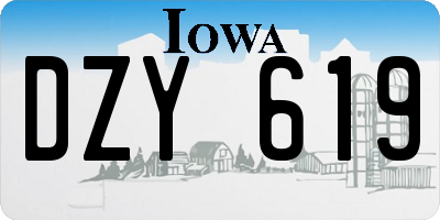 IA license plate DZY619