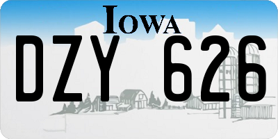 IA license plate DZY626