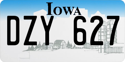 IA license plate DZY627