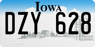 IA license plate DZY628