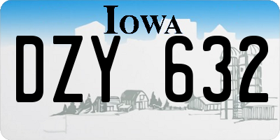 IA license plate DZY632