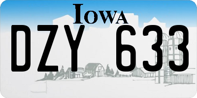 IA license plate DZY633