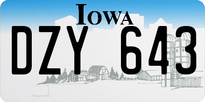 IA license plate DZY643