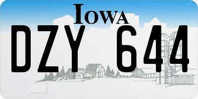 IA license plate DZY644