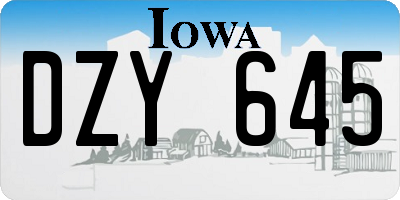 IA license plate DZY645