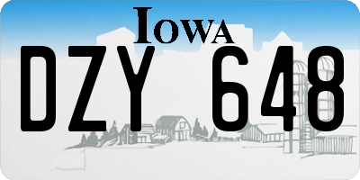 IA license plate DZY648